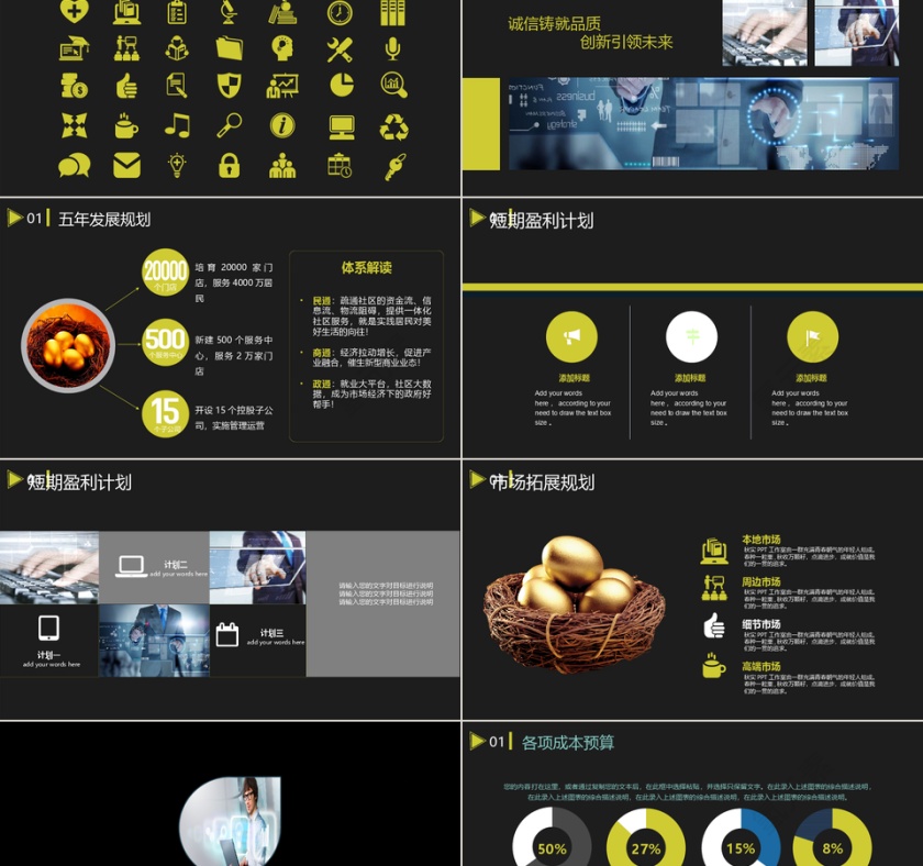 商业创业融资计划书ppt模板.第5张