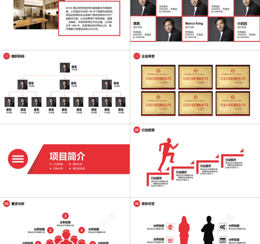 红色简约商业创业计划书PPT模板第2张