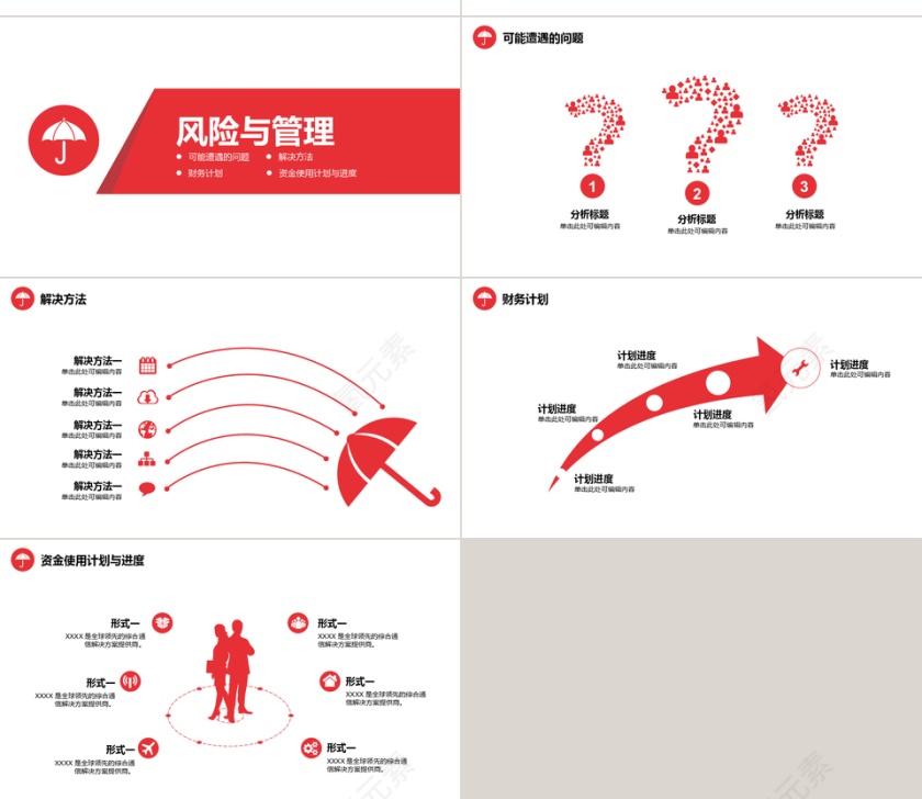 红色简约商业创业计划书PPT模板第4张