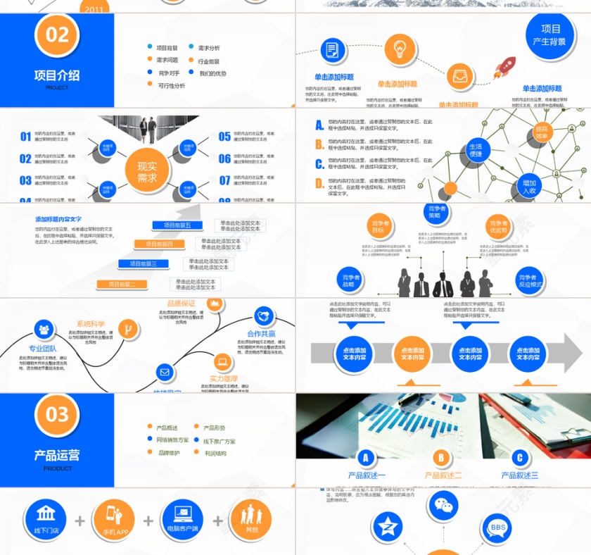 微立体商业创业计划书PPT模板第2张
