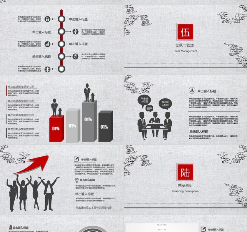中国风复古商业计划书PPT模板第4张