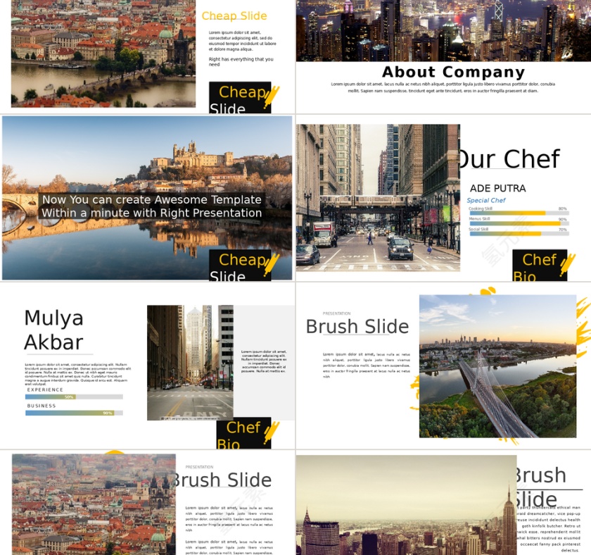 欧美风简约企业宣传公司介绍画册PPT模板第2张