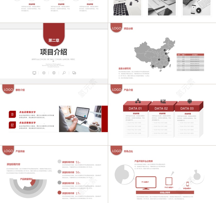 简约欧美风企业宣传介绍PPT模板第3张