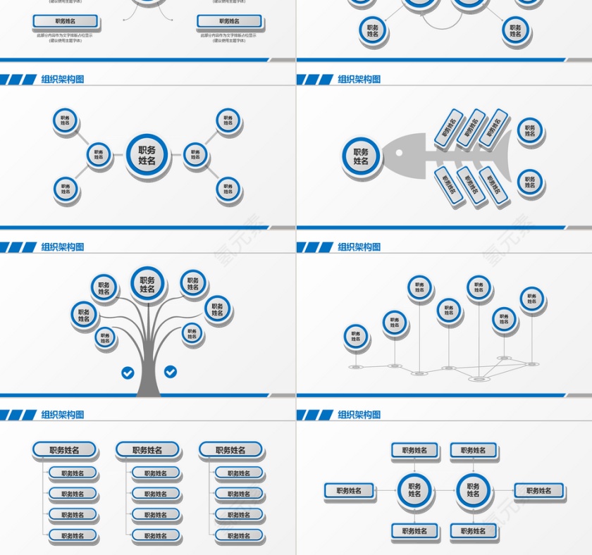 微立体商务企业组织架构团队介绍PPT模板第3张