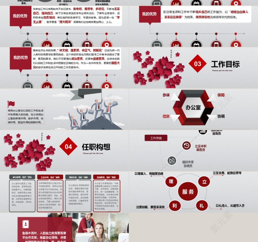 2019紫色时尚水彩花卉清新工作总结述职竞聘动态ppt模板第2张