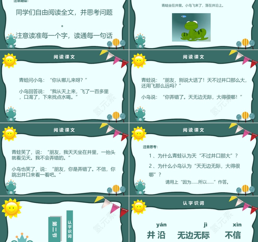 人教版小学二年级ppt课件之坐井观天第2张