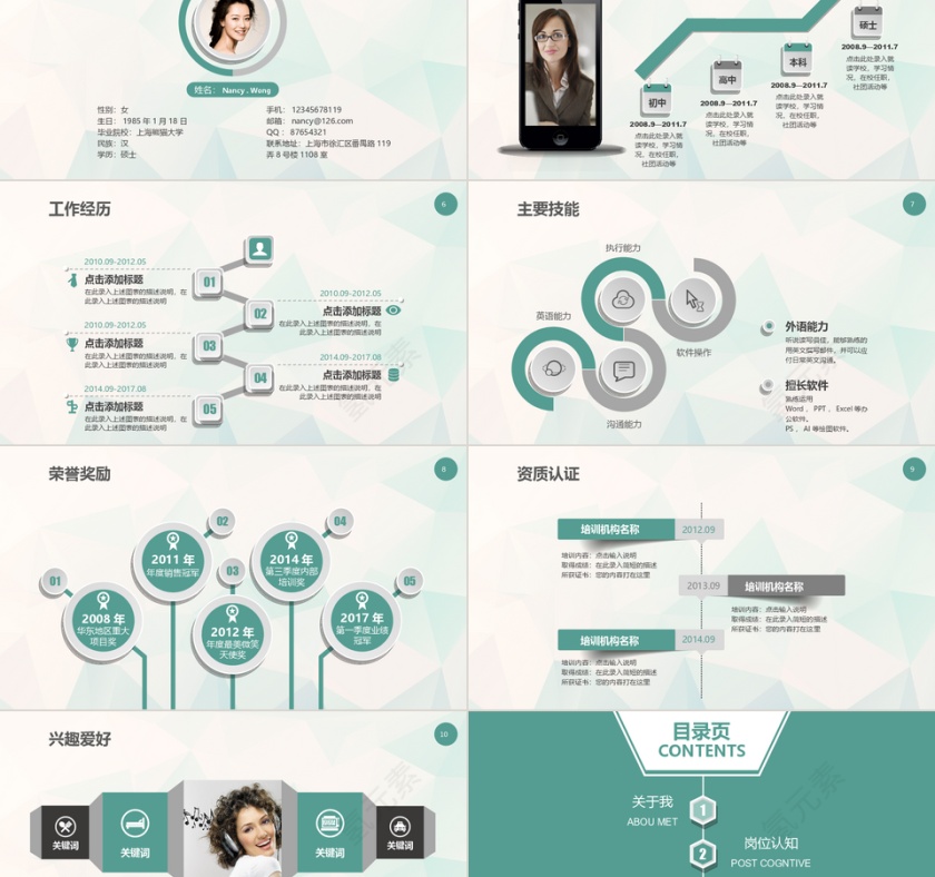 微粒体竞聘报告PPT模板第2张