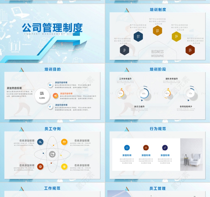 蓝色简约企业公司新员工入职培训PPT模板第4张