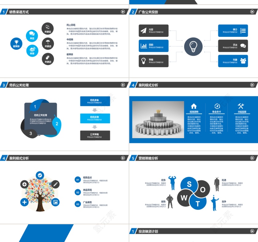 蓝色简约风2019通用商业计划书PPT模板第4张
