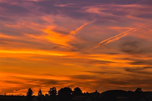 日落,云,天空,傍晚的天空,abendstimmung,晚上,大气,性