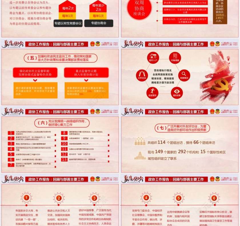 聚焦2018两会精神学习党课课件ppt模板第11张