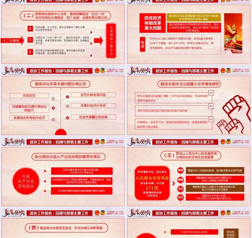 聚焦2018两会精神学习党课课件ppt模板第10张