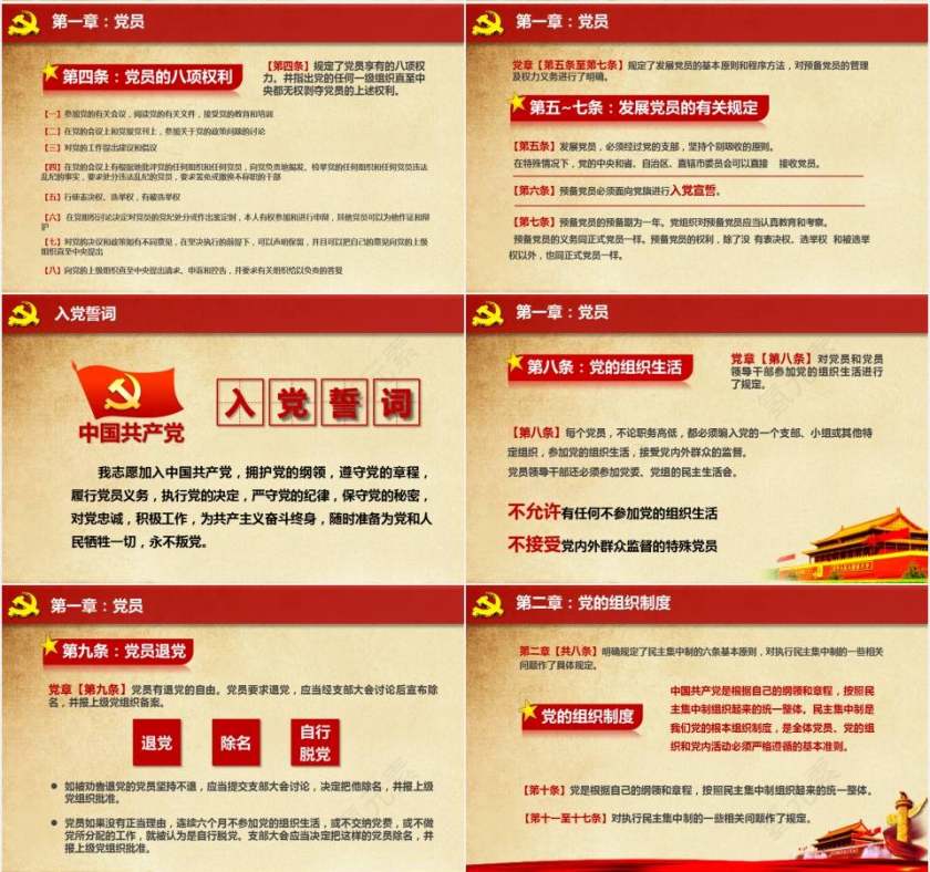 最新编制党章党规学习解读精讲课件PPT模板第7张