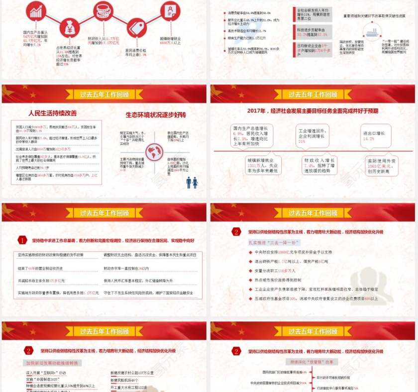 2018两会政府工作汇报党政ppt模板第2张