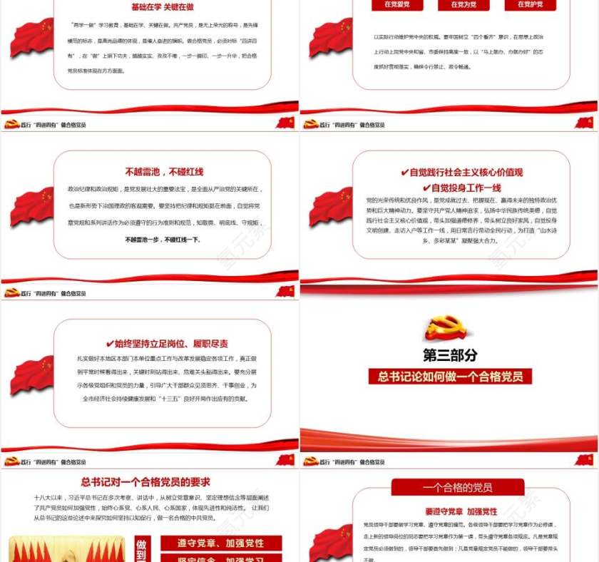 四讲四有完整解读学习教育党课PPT第5张