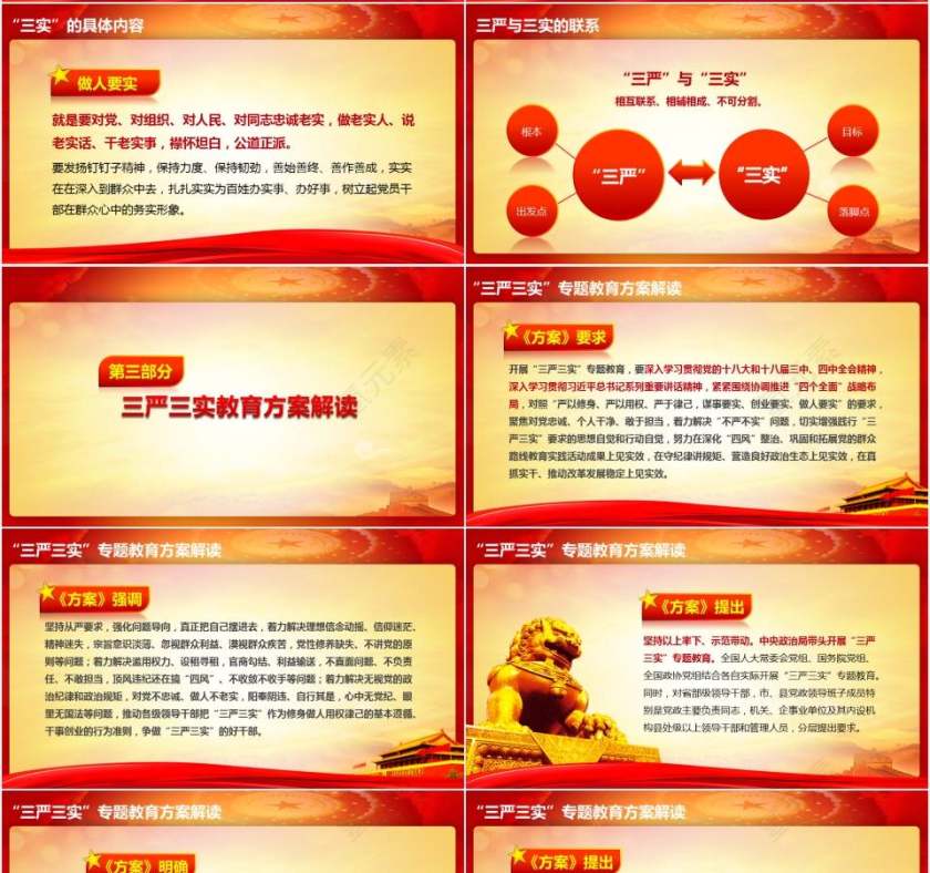 践行三严三实党政学习动态PPT模板第4张