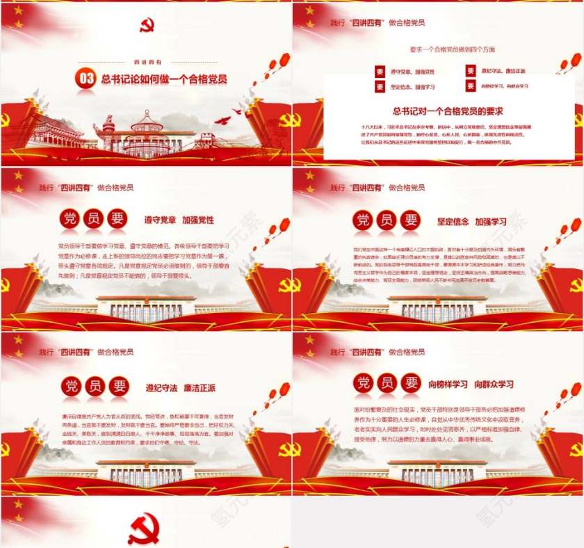 十九大四讲四有详细阐述做合格党员党课PPT18第4张