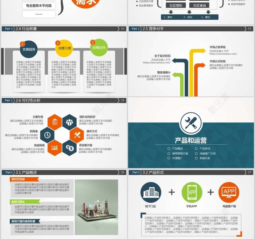 彩色简约大气创业/商业计划书第3张