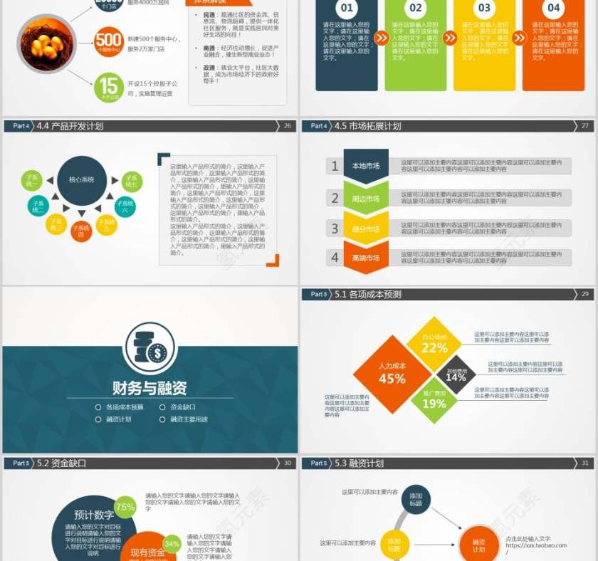 彩色简约大气创业/商业计划书第5张