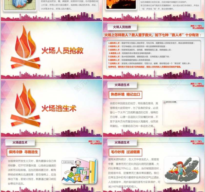 消防知识培训消防人人参与，平安全家受消防安全PPT第6张