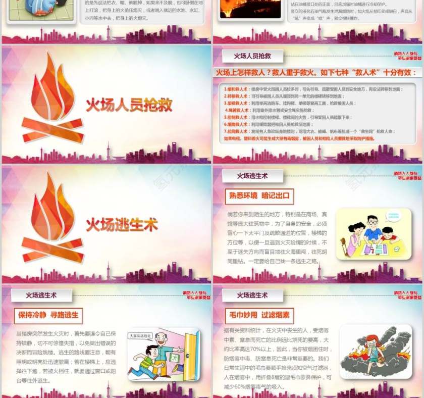 消防知识培训消防人人参与，平安全家受消防安全PPT第6张