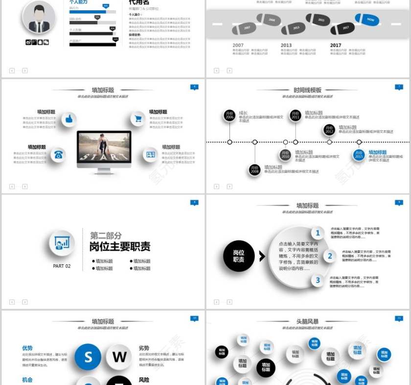 个人述职报告PPT模板第2张