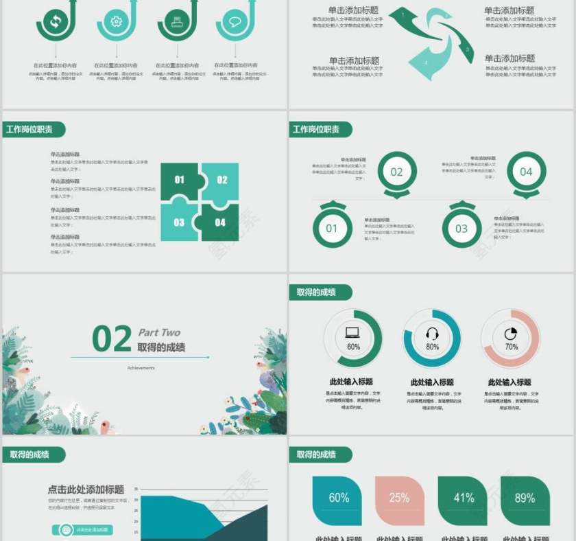 2018清新淡雅述职报告ppt第2张