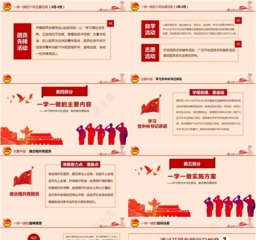 中国共青团团委一学一做团众星党课学习工作汇报ppt第4张