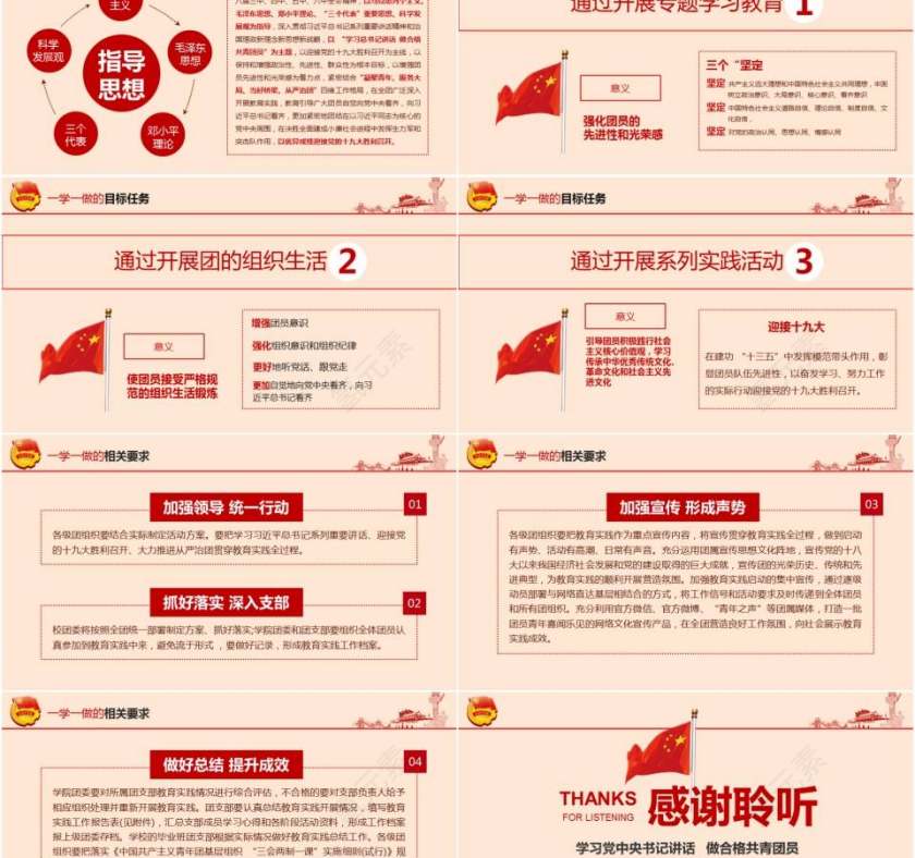 中国共青团团委一学一做团众星党课学习工作汇报ppt第5张