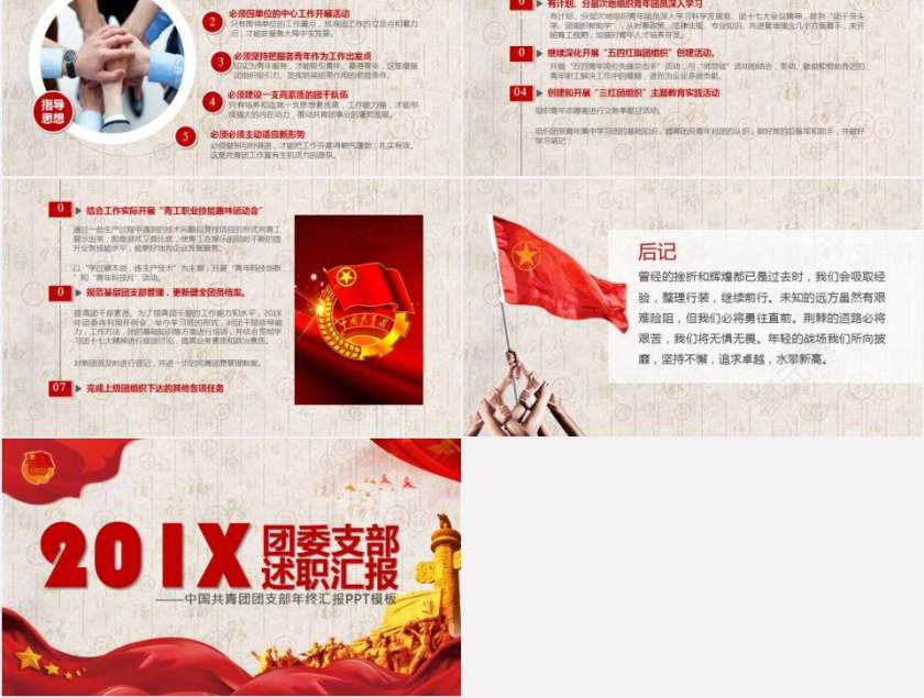 中国共青团团支部年终述职报告党课汇报PPT模板第5张