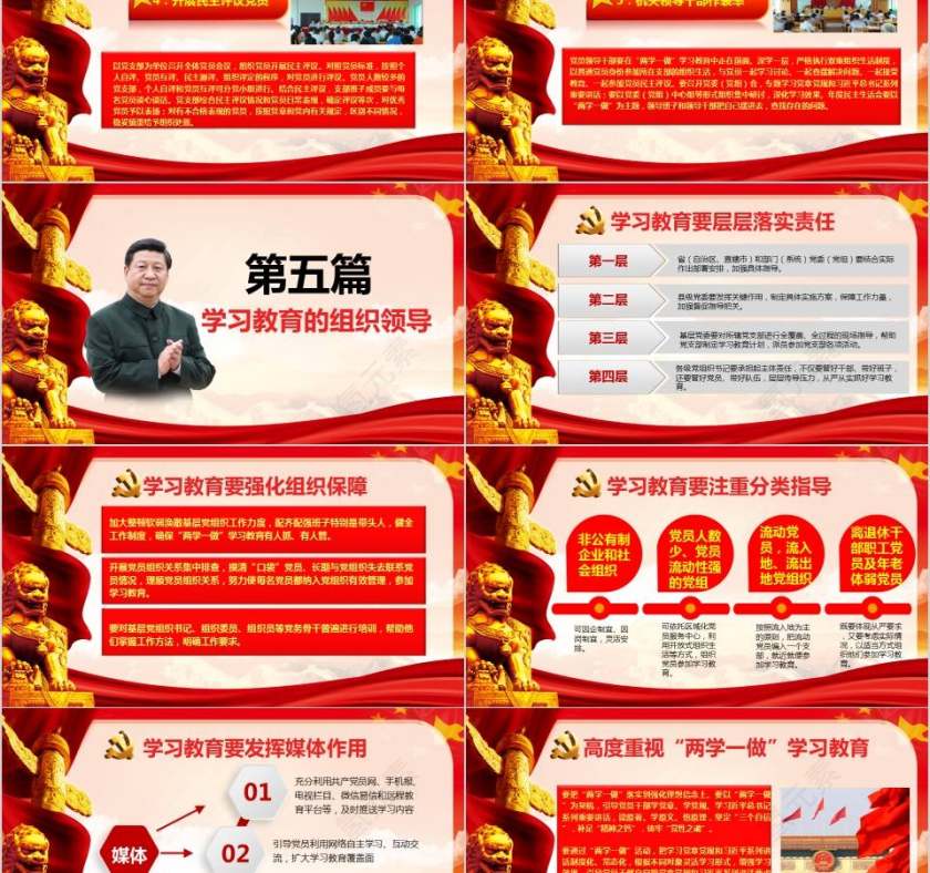 两学一做党课讲稿PPT模板第5张
