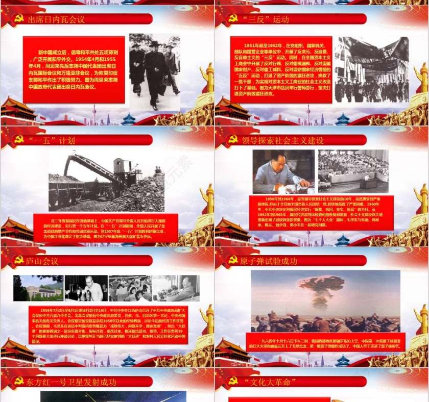 七一红色大气党建庆祝建党97周年党的光辉历程党史党课课件PPT模板第7张