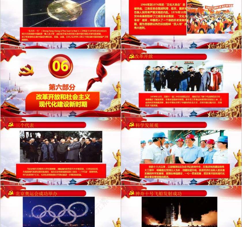 七一红色大气党建庆祝建党97周年党的光辉历程党史党课课件PPT模板第8张