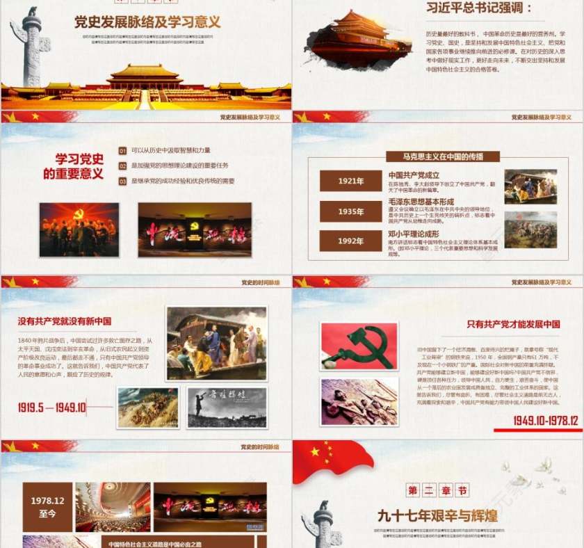 97年中国共产党党史光辉的历程PPT模板第2张