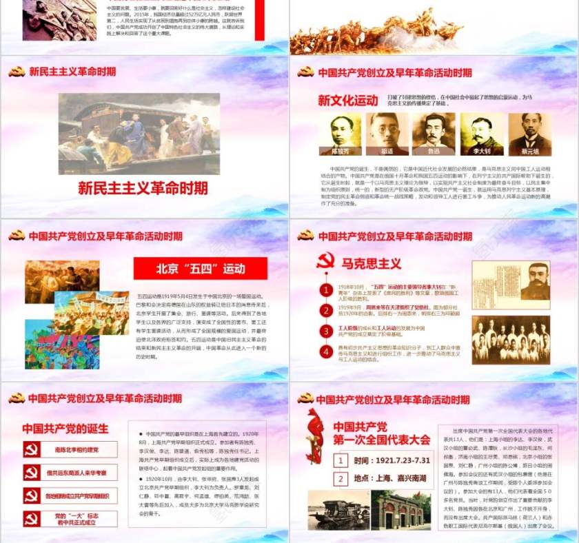 中国共产党党史97年光辉的历程PPT模板第3张