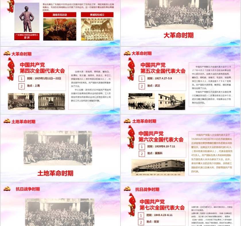 中国共产党党史97年光辉的历程PPT模板第5张