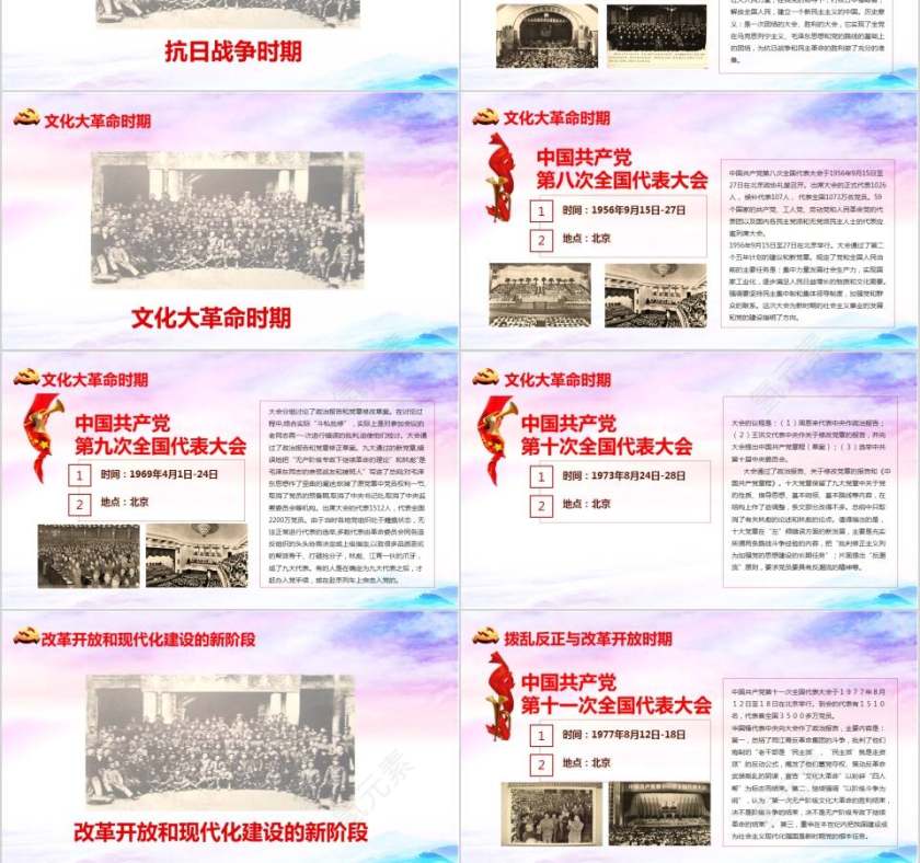 中国共产党党史97年光辉的历程PPT模板第6张