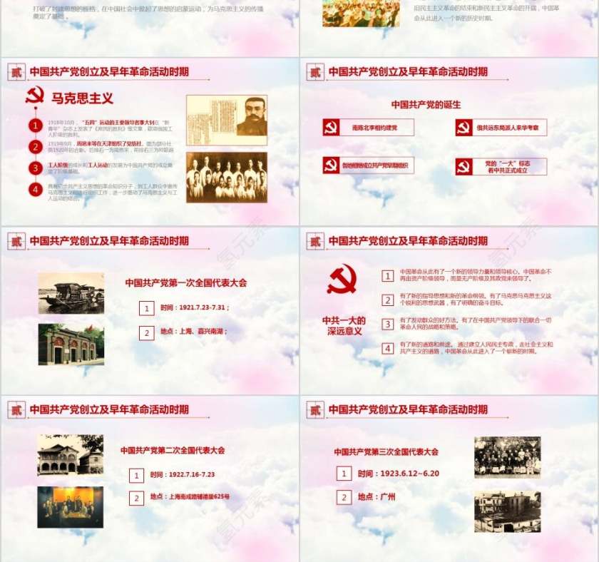 中国共产党党史及成就展党课PPT模板第3张