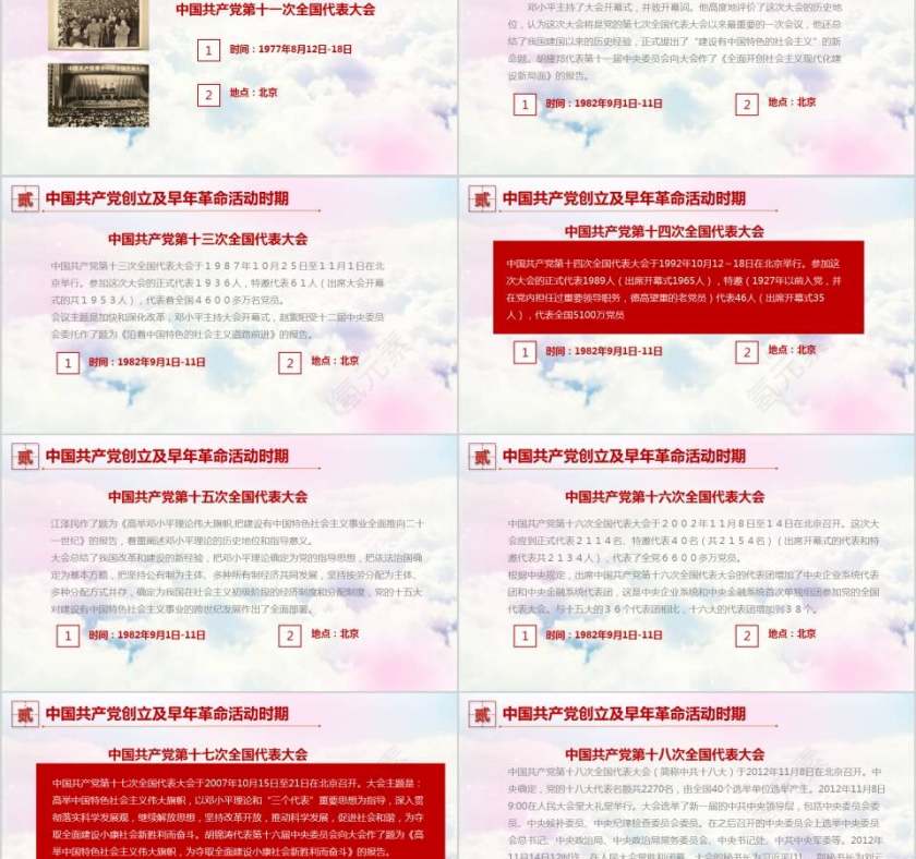 中国共产党党史及成就展党课PPT模板第5张