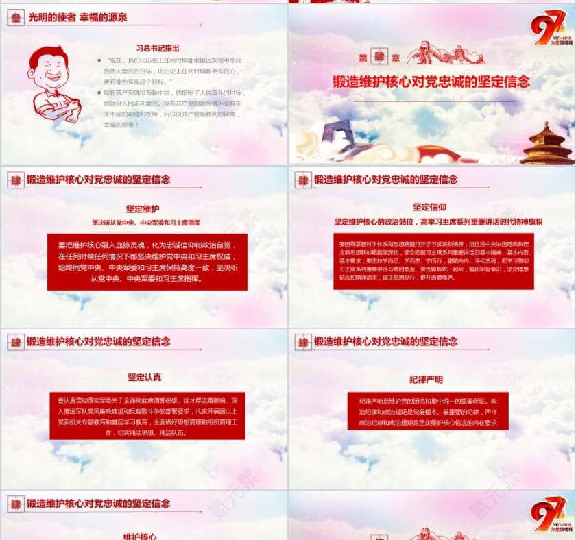 中国共产党党史及成就展党课PPT模板第7张