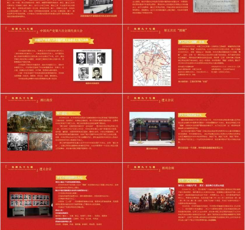 荣耀97载跟党走党史发展脉络及学习意义PPT模板第6张