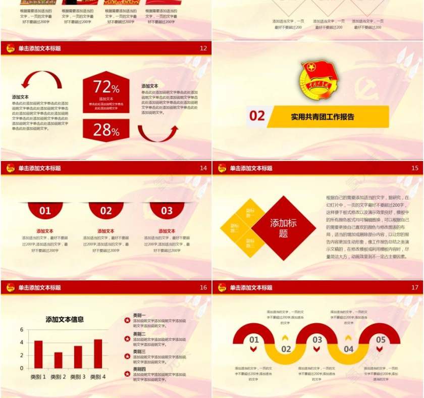 中国共青团党课汇报共青团团委总结PPT模板第3张
