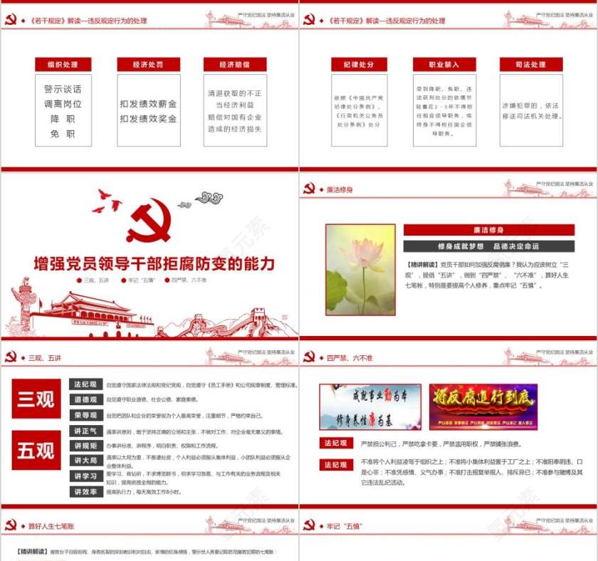 党员干部廉洁从业廉政教育PPT模板廉政党课PPT第7张