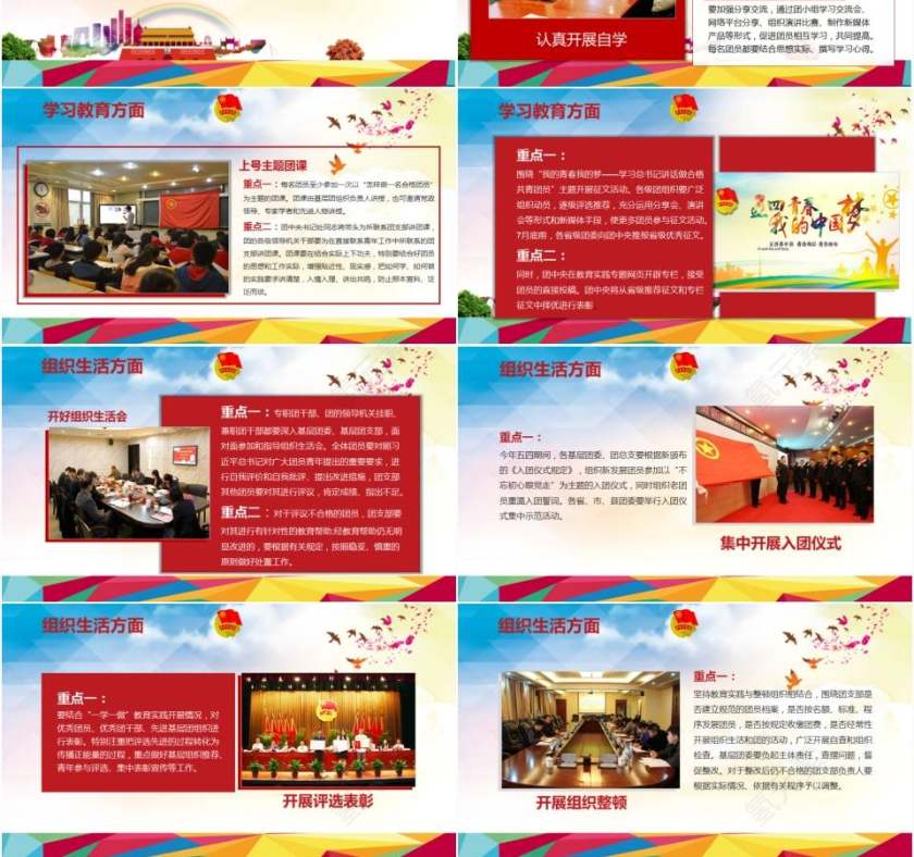 市共青团团委一学一做党课学习报告PPT模板第3张