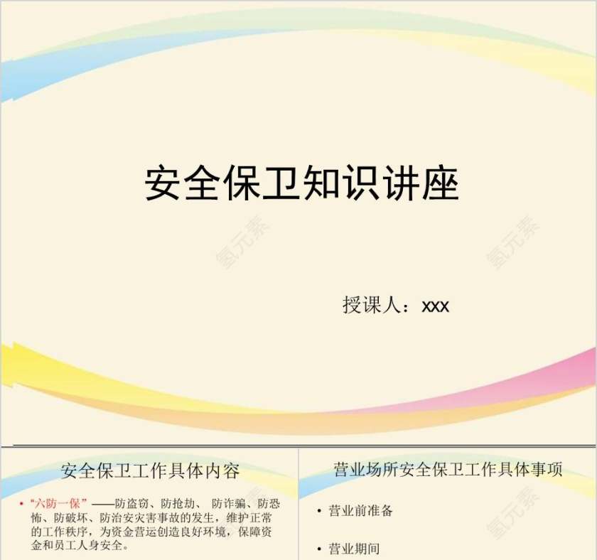  安全保卫知识讲座银行安全培训ppt 第1张