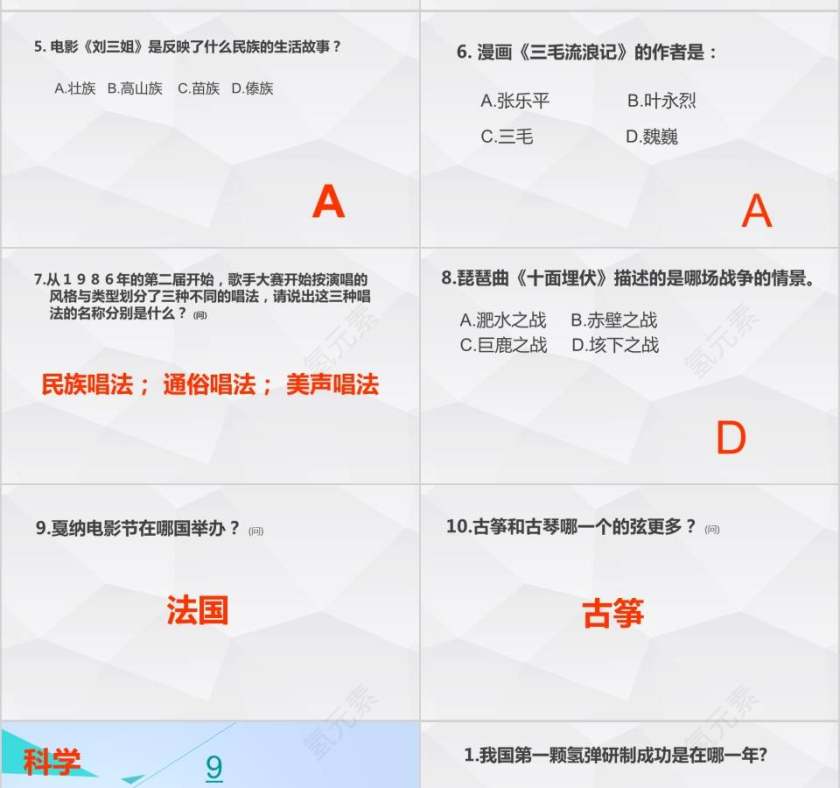 知识竞赛知识问答活动科普ppt模板幻灯片知识竞赛PPT第13张