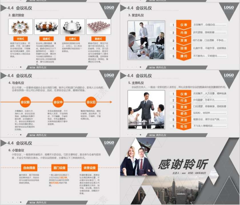 商务风格商务礼仪培训PPT模板第10张