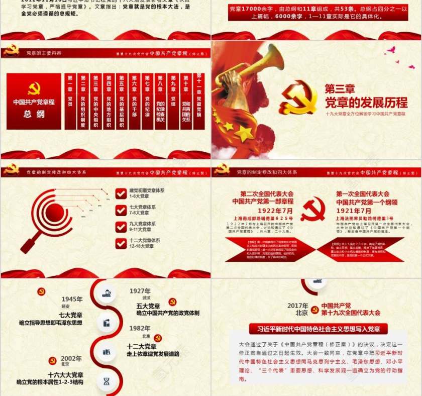 十九大审议通过全方位解读中国共产党章程党课PPT第3张