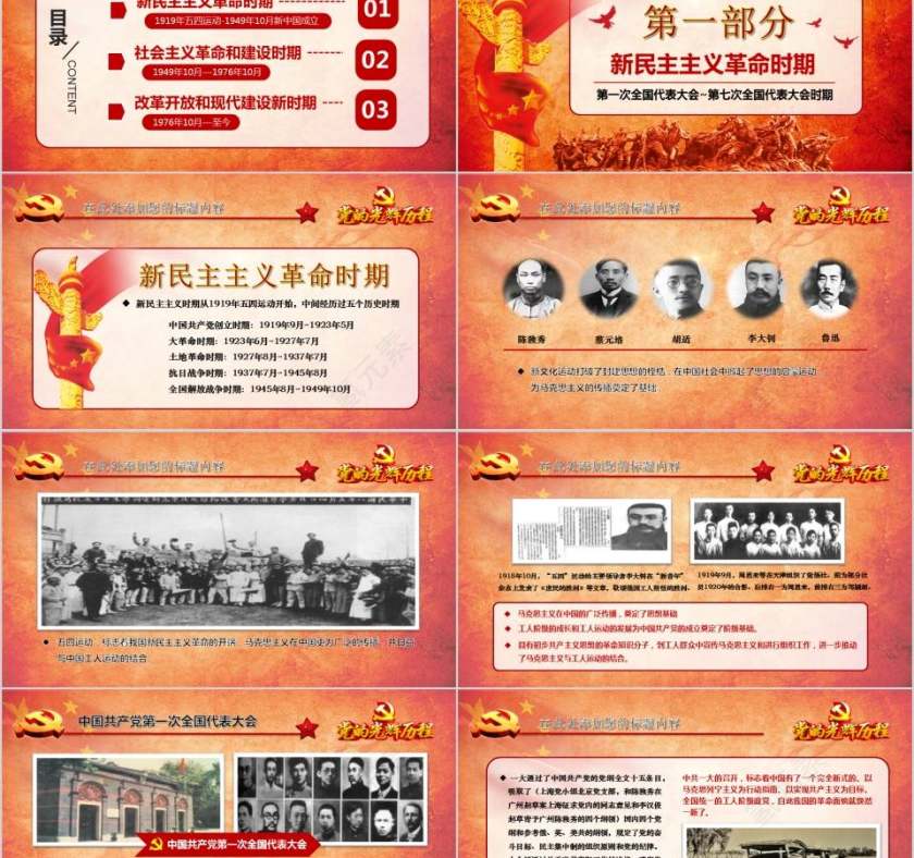 热烈庆祝新中国成立68周年党史学习党课PPT第2张