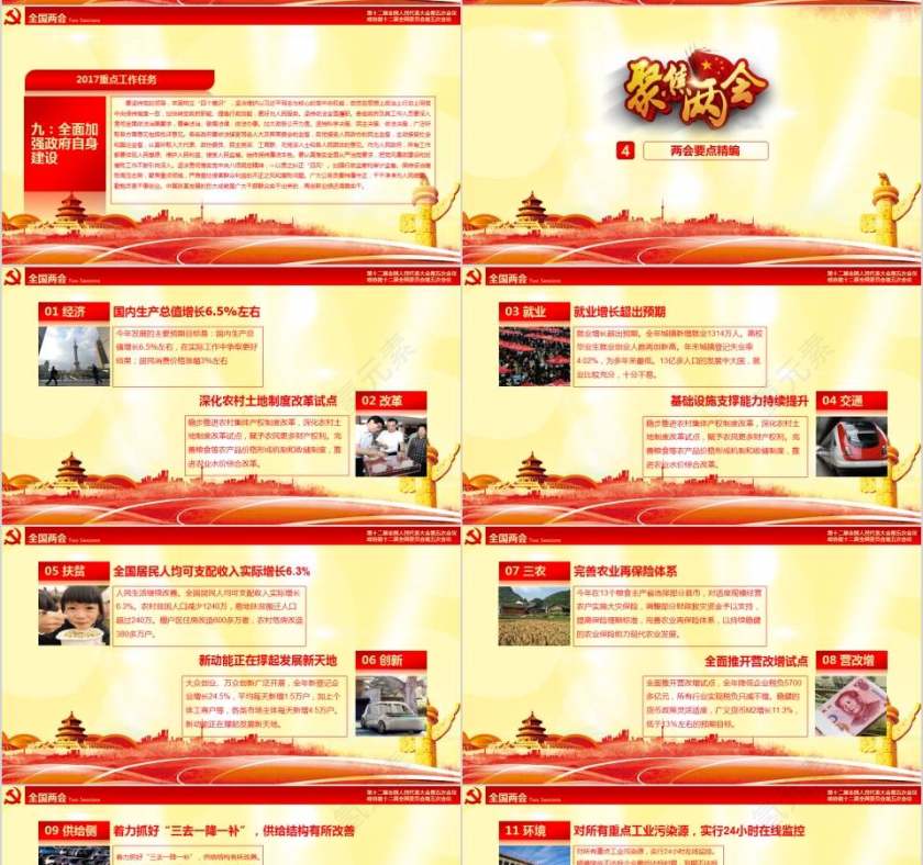 第十二届全国人民代表第五次会议聚集两会PPT第7张